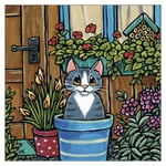 Potted Cat Funny Cats Greeting Card Lisa Marie Robinson Humorous Cards Greetings