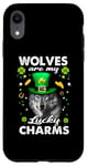 iPhone XR Wolves Are My Lucky Charms St Patricks Day Irish Wolf Case