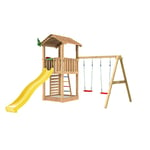 Jungle Gym Lektorn Cottage 2.1 Gungmodul & Gul Rutschkana komplett inkl. Swing Modul och gul rutschkana 804-434SX