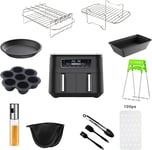 Air Fryer Accessories, 12 Pcs Dual Air Fryer Accessories for Ninja Air Fryer AF5