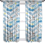 Official Frozen Olaf 66" x 72" Pencil Pleat Character Curtains Olaf Snowman