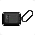 Aulumu A19 AirPods Pro Case [2nd/1st Generation] with Lock, Full-Body Protective Tough Cover with Carabiner, Compatible with Apple Airpods Pro(2022/2019) Protective Case for Men Women, Black