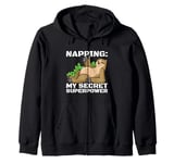 Napping Superpower Power Nap Lazy Pajama Day Sleep Sloth Zip Hoodie