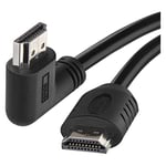 EMOS Câble HDMI 2.0 haut débit avec Ethernet 5 m, 18 Gbps High Speed Cable avec Ultra HD, 4K, 3D, prise en charge ARC, prise en charge 90° vers A mâle Noir