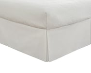 Lux Jupe de lit sur Mesure en Microfibre avec Longueur de Chute Classique de 35,6 cm, lit Double, Blanc