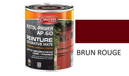 PEINTURE FER PRIMAIRE ET FINITION ANTI ROUILLE RUSTOL AP60 OWATROL 20L BRUN ROUG