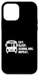 Coque pour iPhone 12 mini Eat Sleep School Bus Repeat Proud Funny School Bus Driver