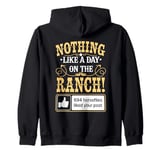 Day On The Ranch, Funny Cowboy Rancher Horsefly Joke Zip Hoodie