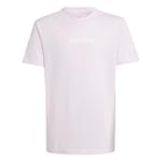 adidas Unisex Kids Essentials Linear Logo T-Shirt, Clear Pink/White, 11-12 Years