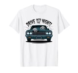 Vintage Skeleton Car Drive Into The Night | Spooky Halloween T-Shirt