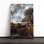 Big Box Art Canvas Print Wall Art John Constable A Boat Passing a Lock | Mounted & Stretched Box Frame Picture | Home Decor for Kitchen, Living Room, Bedroom, Hallway, Multi-Colour, 30x20 Inch