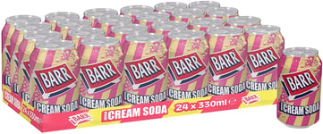 BARR American Cream Soda | 24 x 330ml Cans | A Fizzy Drink for Everyone | with