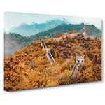 The Great Wall Of China Modern Art Canvas Wall Art Print Ready to Hang, Framed Picture for Living Room Bedroom Home Office Décor, 30x20 Inch (76x50 cm)