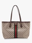 Pre-loved GUCCI GG Canvas and Leather Supreme Ophidia Tote Bag, Brown