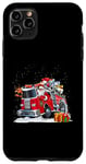 iPhone 11 Pro Max Firefighter Santa Fireman Driving Fire Truck Merry Christmas Case