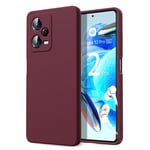 Byvuwiay Coque pour Xiaomi Redmi Note 12 Pro 5G, Ultra Mince Premium Housse Souple en Silicone Liquide, Coque de Protection pour Xiaomi Redmi Note 12 Pro 5G - Bordeaux