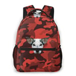 Lawenp Fashion Unisex Backpack Black Red Camo Pattern Bookbag Lightweight Laptop Bag for School Travel Outdoor Camping