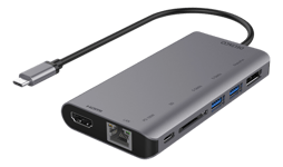 USB-C Multi-Port hub - PD 100W - 7 vejs - Grå