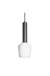 Sleek Cylinder Opal Glass Schoolhouse Pendant Light, 5.5 Inch, White, Pewter Holder