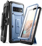 SUPCASE Unicorn Beetle Pro Rugged Holster Case for Google Pixel 6 Pro (2021), Metallic Blue