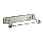 iDesign Roll Mounted, Metal Paper Towel Holder for The Kitchen Wall and Cabinet Doors, Versatile Under Sink Storage, Silver, 15.3" x 5.2" x 2"