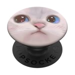 Cute Cat Sparkle Eyes Shy Cat Memes Eyes Stars Anime Kawaii PopSockets Adhesive PopGrip