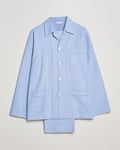 Derek Rose Brushed Cotton Flannel Herringbone Pyjama Set Blue