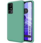 Tumundosmartphone Case for TCL 40 R 5G, Green Liquid Silicone, Shock-Absorbent