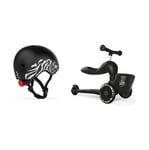 Scoot & Ride - Highwaykick 1 + Bicycle Helmet Lifestyle - Zebra (Bundle)