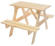 TIMBELA M012-1 Table Enfant en Bois – Table et Chaise - Salon de Jardin 81x60xH50 cm - Table Picnic pour l'extérieur ou à l'intérieur