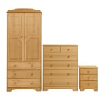 Argos Home Nordic 3 Piece 2 Door Wardrobe Set - Pine