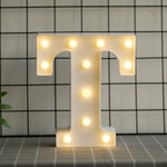 Lettres de l’alphabet à LED avec lumière blanche chaude pour décoration d’intérieur, fête, bar, mariage ou festival（T）,AAFGVC