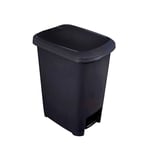 Anika 67859 25l Slim Pedal Bin/Recycling, Rubbish, Waste Kitchen Bin with Safety Lock / 38.5 x 27.5 x 47.5cm / Charcoal Grey Colour