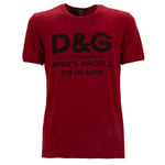 Dolce & Gabbana T-Shirt Dg King Angel Ciel Logo Rouge 13422
