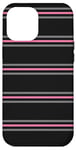 Coque pour iPhone 12 Pro Max Noir Rose Gris Rayé Girly Esthétique Preppy Stripe