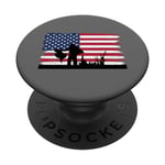 Turkey Hunter - Drapeau américain patriotique amusant pour la chasse à la Turquie PopSockets PopGrip Interchangeable