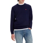 Pull léger oversize Levi's® en laine stretch bleu muit à col rond côtelé