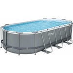 Kit piscine complet Bestway Spinelle grise – piscine ovale tubulaire pompe de filtration et kit de réparation inclus 5x3 m