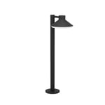 EGLO Lampadaire extérieur LED Ninnarella, lampe de jardin sur pied, lanterne en métal noir et plastique blanc, éclairage de chemin avec ampoule GU10, blanc chaud, IP44