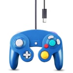 Gamepad Manette Gamecube Contrôleurs Filaires À Extension Classique De 1.8 M - Compatibles Avec Wii Gamecube - Bleu