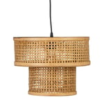 Taklampa Svart Naturell Trä Bambu 220-240 V 34 x 34 x 26,5 cm