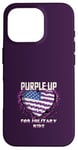 Coque pour iPhone 16 Pro Purple Up pour enfants militaires Heart Love America Military