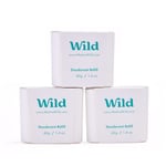 Wild - Natural Refillable Deodorant - Fresh Cotton & Sea Salt Refill Trio Pack - Vegan & Eco-Friendly - Aluminium Free - Long Lasting Protection - 100% Natural Ingredients - 3 Pack of 40g Refills