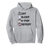 Eat Sleep K-Pop Repeat Anime Fan Korean Music Finger Heart Pullover Hoodie