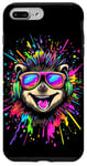 Coque pour iPhone 7 Plus/8 Plus Hérisson avec Écouteurs Popart Lunettes de Soleil Hérisson