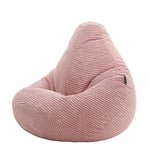 icon Dalton Kids Cord Bean Bag Chair, Dawn Pink, Large Bean Bag Chairs for Kids, Jumbo Cord Kids Bean Bags for Girls and Boys, Fluffy Bean Bags Nursery Decor Bedroom Accessories