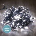 Skylantern - Guirlande Lumineuse 22M Intérieur et Extérieur 200 LEDs Blanc Froid - Guirlande Lumineuse Sapin Cable Noir avec 8 Modes et Télécommande