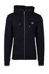 Fred Perry Mens Zip Through Hoody Navy Cotton - Size Large