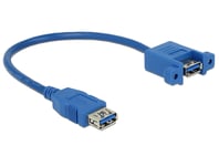 DELOCK – Cable USB 3.0 Type-A female > USB 3.0 Type-A female panel-mount 25 cm (85111)