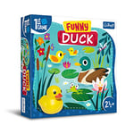 Trefl - Funny Duck, Premier jeu de société - Jeu de société pour les plus jeunes, canard en caoutchouc,, jeu coopératif avec des tâches pour les tout-petits, apprentissage par le jeu